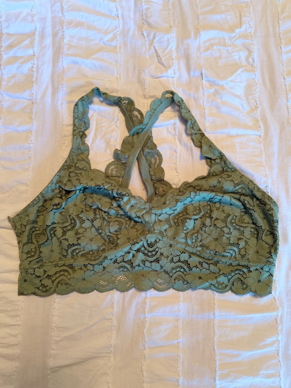 Xhilaration Lace Bralette in Green, Size XL - Like New!